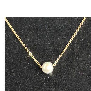 Gold Vermeil Sterling Pearl Necklace S 925 Sterling Silver Chain Elegant Jewelry